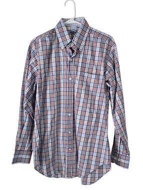 New J. McLaughlin Carnegie Button Down Cotton Shirt S Multi Plaid Print